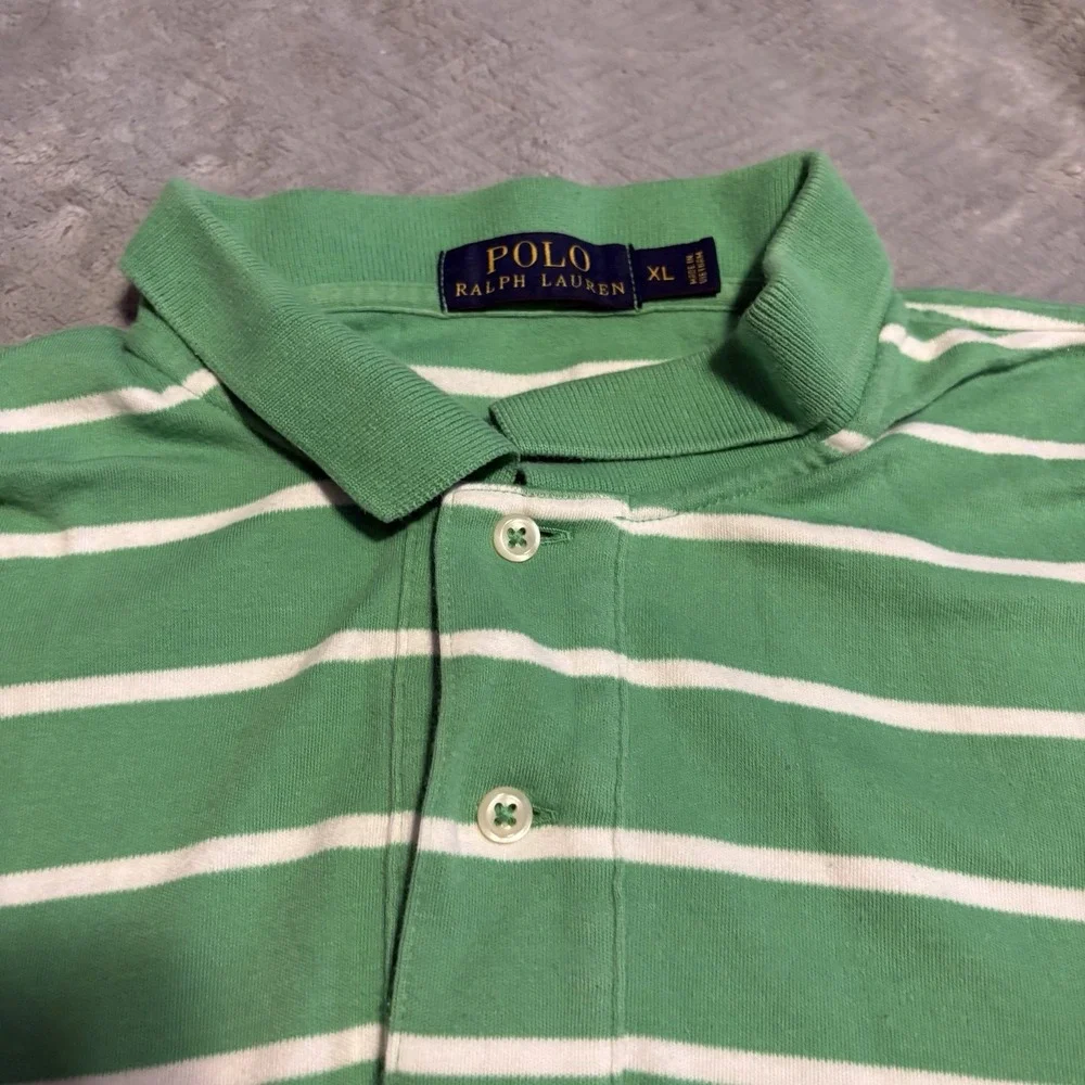 Polo Ralph Lauren Men's XL Short Sleeve Green & White Polo Shirt
